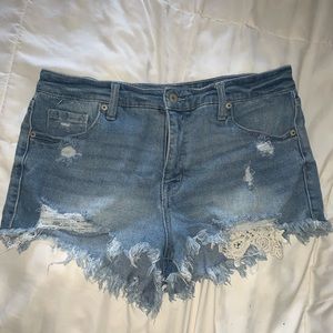 Mossimo Jean Shorts With Lace Detailing